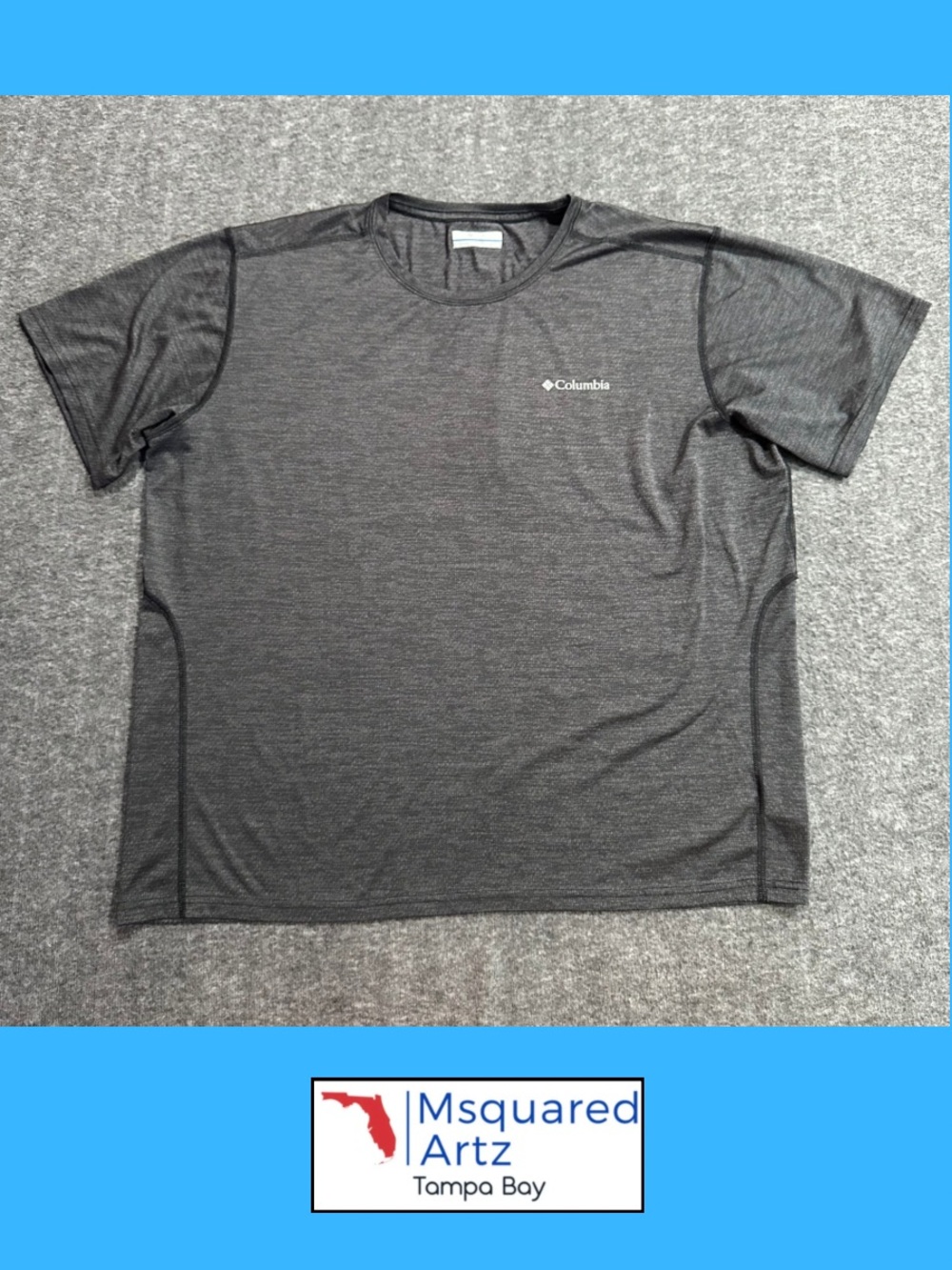 Columbia Women's Large Black Heather Performance Athletic Shirt Polyester Tee